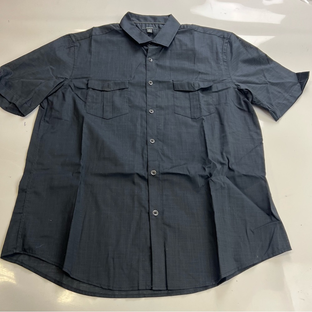 alfani men’s black button up shirt L m127-30 - Picture 1 of 3